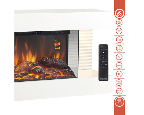 Kamin mit Flammeneffekt und Fernbedienung
