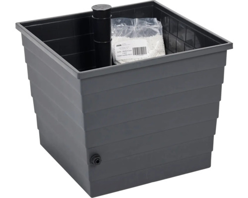 WaterUps Pflanzkübel BERA mit Wassertank, Wassersparsystem 20 l 48 x 48 x 43 cm schwarz