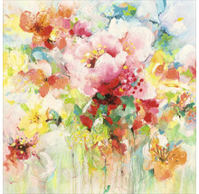 Glasbild Abstract Flowers II 20x20 cm