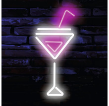 Tableau en verre Neon Cocktail 30x30 cm