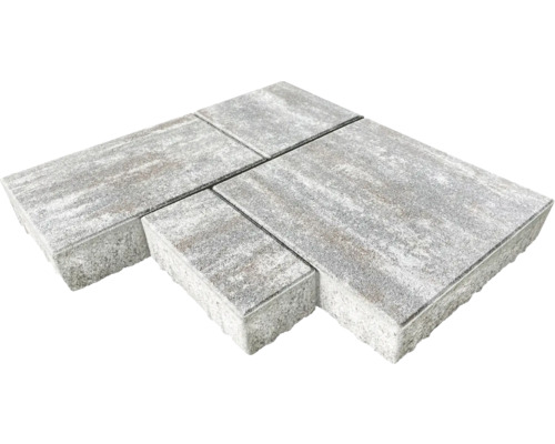 Pavé multiformat MEGADRAIN Tundra gris-marron chiné épaisseur 6 cm