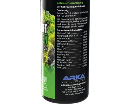 Arka Biotechnologie Green engrais liquide pour plantes d''aquarium