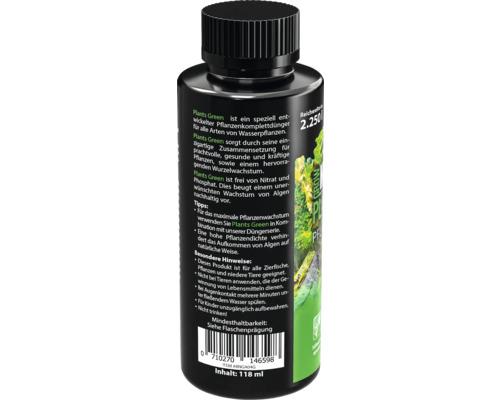 Bouteille noire d''engrais pour plantes aquatiques Plants Green, contenu 118 ml