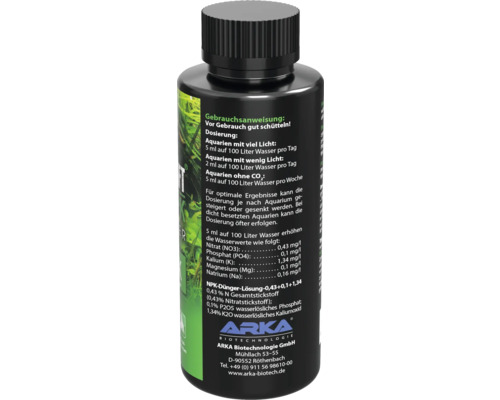 Flasche mit Flüssigdünger für Aquarienpflanzen