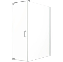 Cabine de douche avec porte en verre et poignée