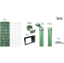 Ensemble complet de clôture ALBERTS Fix-Clip Pro® à sceller dans le béton 25 m x 81 cm vert