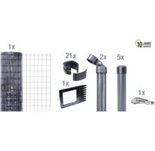 Zaunsystem ALBERTS Fix-Clip Pro zum Einbetonieren 10 m x 102 cm anthrazit