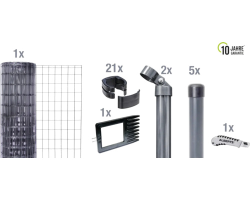 Zaunsystem ALBERTS Fix-Clip Pro zum Einbetonieren 10 m x 102 cm anthrazit Zaunsystem ALBERTS Fix-Clip Pro zum Einbetonieren 10 m x 102 cm anthrazit