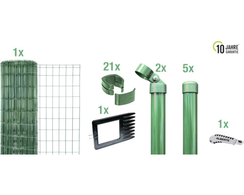 Zaunkomplett-Set ALBERTS Fix-Clip Pro-Set zum Einbetonieren 10 x 1,02 m grün Zaunkomplett-Set ALBERTS Fix-Clip Pro-Set zum Einbetonieren 10 x 1,02 m grün
