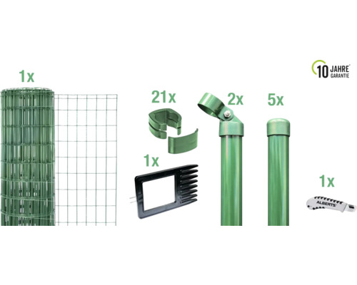 Zaunkomplett-Set ALBERTS Fix-Clip Pro-Set zum Einbetonieren 10 x 1,53 m grün Zaunkomplett-Set ALBERTS Fix-Clip Pro-Set zum Einbetonieren 10 x 1,53 m grün