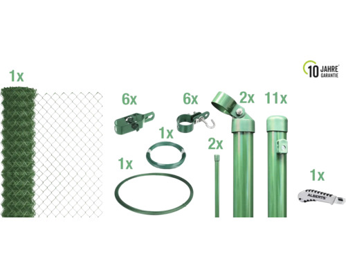 Kit complet de clôture avec grillage, poteaux de clôture, entretoises et accessoires