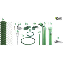 4-Eckgeflecht Set ALBERTS Maschenweite 60 mm für Einschlaghülse 25 x 1,75 m grün
