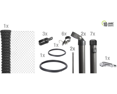 Kit complet de clôture en grillage avec clôture, poteaux et accessoires, ainsi que le couteau Alberts et une garantie de 10 ans