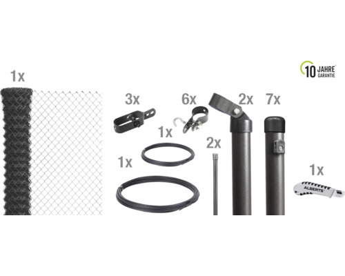 Kit complet de clôture en grillage avec logo Alberts et garantie de 10 ans