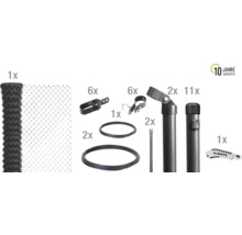Kit complet de construction de clôture avec grillage, poteaux et accessoires avec une garantie de dix ans