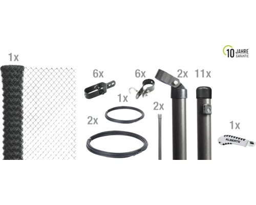 Kit complet de construction de clôture avec grillage, poteaux et accessoires avec une garantie de dix ans