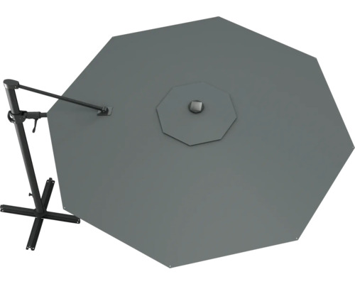 Grauer Sonnenschirm mit Fuß