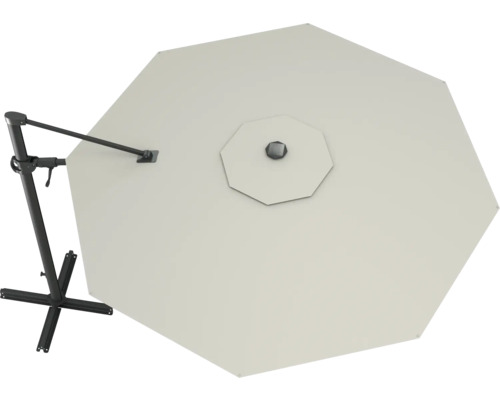 Beiger Ampelschirm mit Stahlgestell