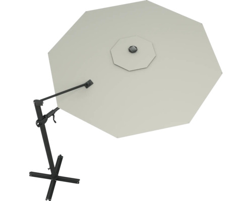 Freiarm-Sonnenschirm mit Stahlgestell und achteckigem Schirm