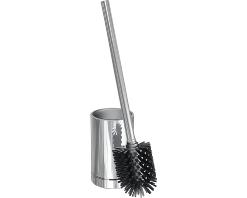 Ensemble brosse WC REIKA SAKU sur pied tête de brosse WC en silicone chrome brillant Brosse de toilette avec support en acier inoxydable