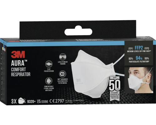 Masque respiratoire 3M Aura Comfort, protection FFP2