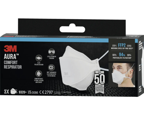 Masque respiratoire 3M Aura, protection FFP2