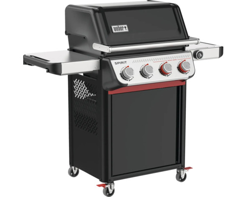 Barbecue à gaz Weber Spirit EP-425 Classic noir 4 brûleurs avec fonction Sear Boost Barbecue à gaz Weber Spirit avec tablette latérale et meuble bas