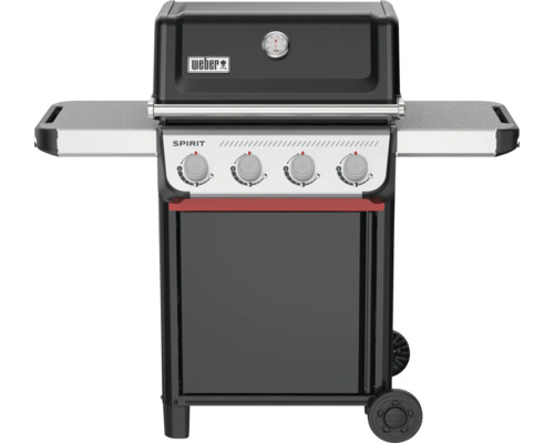 Barbecue à gaz Weber Spirit avec quatre brûleurs et deux tablettes latérales