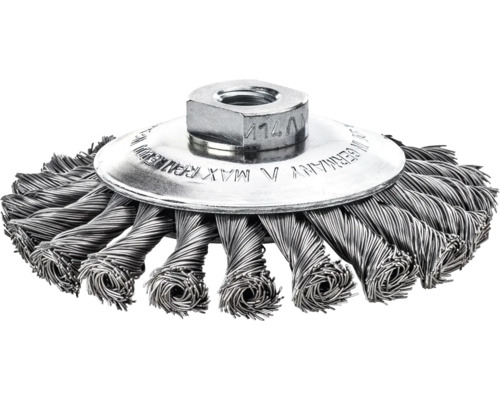 Brosse métallique pour perceuses pour nettoyer et dérouiller les surfaces.