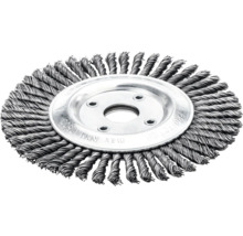 Zopf-Rundbürsten Lessmann Ø 125 x 6 mm, 40 Z Stahldraht STH glatt 0,50 mm, Bohrung 22,2 mm