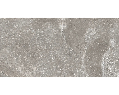 Carrelage en grès cérame gris avec surface marbrée