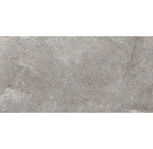 Carrelage de sol gris avec surface marbrée.