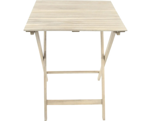 Table de jardin GARDEN PLACE Maja 60 x 60 x 74 cm beige en acacia robuste, rabattable, jusqu'à 2 places assises Table pliante carrée en bois