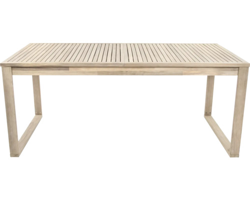 Gartentisch aus Holz mit Lamellenmuster