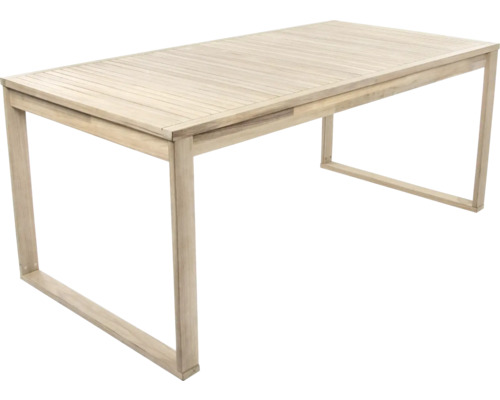 Table de jardin GARDEN PLACE Maja 180/240 x 90 x 76 cm beige en bois d'acacia robuste, fonction extractible, jusqu'à 8 places assises Table de jardin en bois