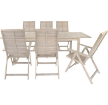Gartentisch mit Gartenstühlen aus Holz