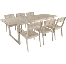 Holz Gartentisch mit sechs Stühlen
