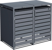 Doppel-Mülltonnenbox aus Metall für den Aussenbereich