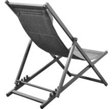 Chaise longue réglable avec revêtement en tissu et cadre en bois