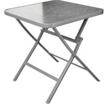 Klapptisch mit quadratischer Tischplatte und Metallgestell