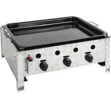 Plaque de cuisson en acier avec boutons de commande