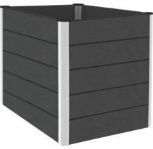 Quadratischer Pflanzkasten mit horizontalen Paneelen und Rahmen
