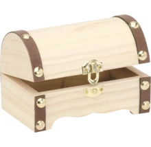 Coffre en bois ouvert avec fermeture