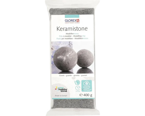 Pâte à modeler Keramistone prête à l'emploi durcit à l'air, semblable à de la roche granit 400 g Glorex Keramistone Pâte à modeler en emballage de 400 grammes