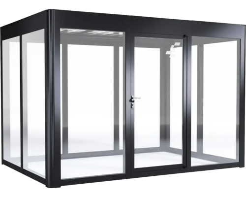 Cabine moderne en verre avec cadre métallique pour l''extérieur