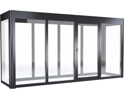 Structure en verre avec porte pour l''extérieur