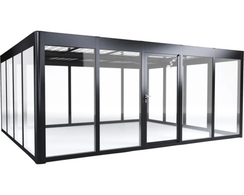 Toit de terrasse coulissant en verre et aluminium