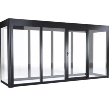 Freistehende Terrassenüberdachung mit Glasschiebetüren