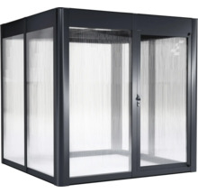 Pavillon de jardin avec porte et parois translucides