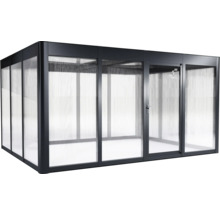 Gartenhaus mit Tür und transparenten Wänden